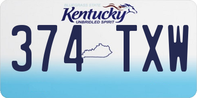 KY license plate 374TXW