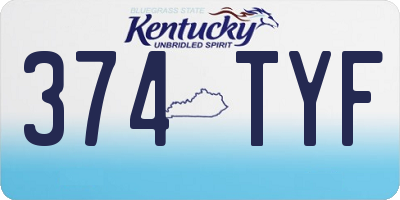 KY license plate 374TYF
