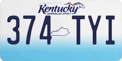 KY license plate 374TYI