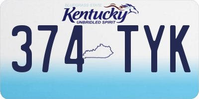 KY license plate 374TYK