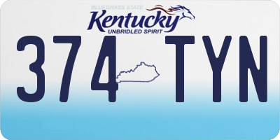 KY license plate 374TYN