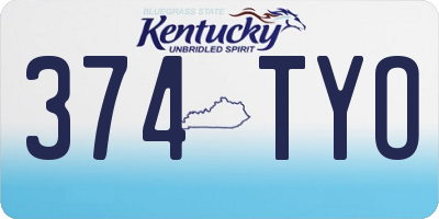 KY license plate 374TYO