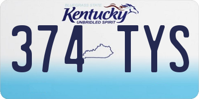 KY license plate 374TYS