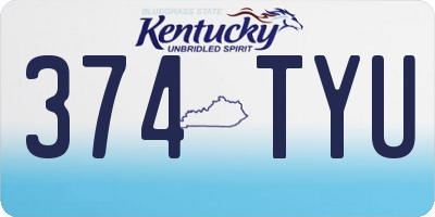 KY license plate 374TYU