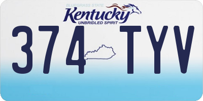KY license plate 374TYV