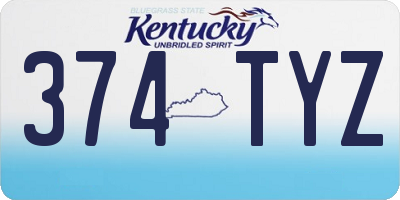 KY license plate 374TYZ