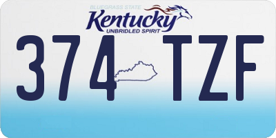 KY license plate 374TZF
