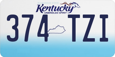 KY license plate 374TZI
