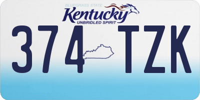KY license plate 374TZK