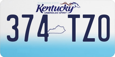 KY license plate 374TZO