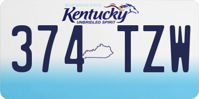 KY license plate 374TZW