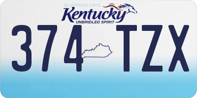 KY license plate 374TZX