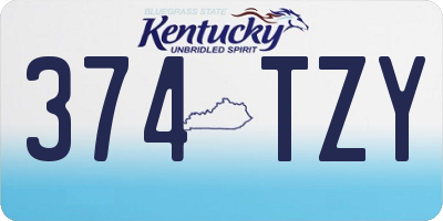 KY license plate 374TZY