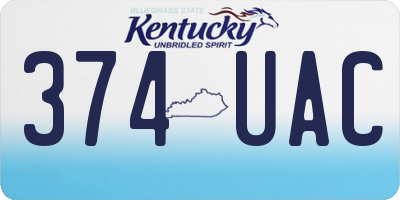 KY license plate 374UAC