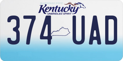 KY license plate 374UAD