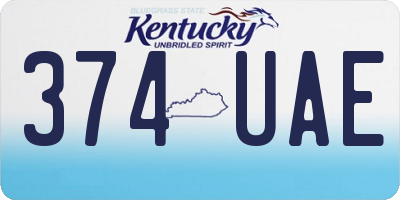 KY license plate 374UAE