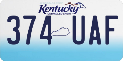KY license plate 374UAF