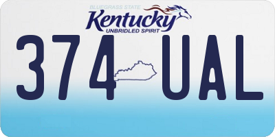 KY license plate 374UAL