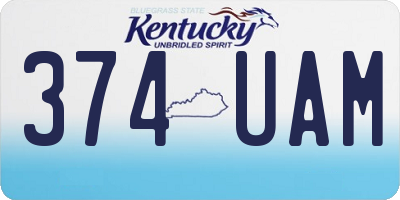 KY license plate 374UAM