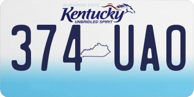 KY license plate 374UAO