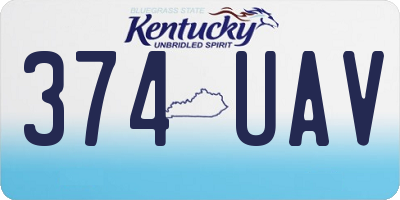 KY license plate 374UAV