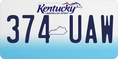 KY license plate 374UAW