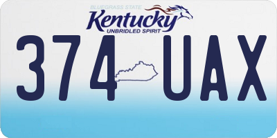 KY license plate 374UAX