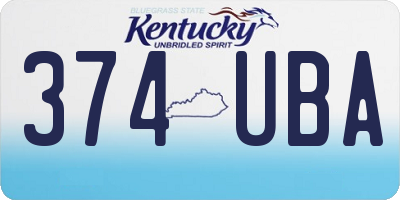 KY license plate 374UBA