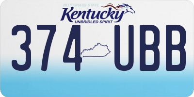 KY license plate 374UBB