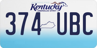 KY license plate 374UBC