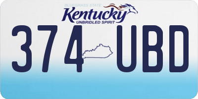 KY license plate 374UBD