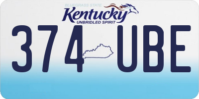 KY license plate 374UBE