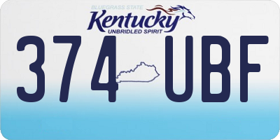 KY license plate 374UBF