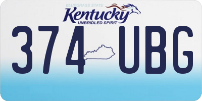 KY license plate 374UBG