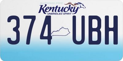 KY license plate 374UBH