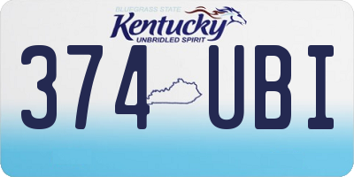 KY license plate 374UBI