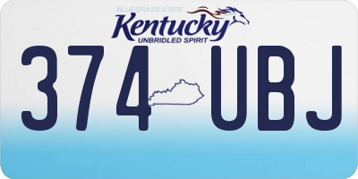 KY license plate 374UBJ