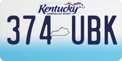 KY license plate 374UBK