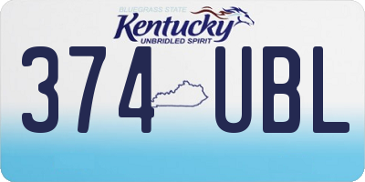 KY license plate 374UBL