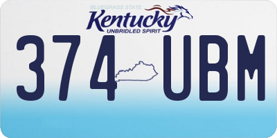 KY license plate 374UBM