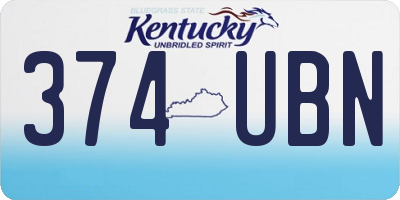 KY license plate 374UBN