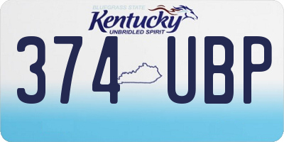 KY license plate 374UBP