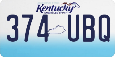 KY license plate 374UBQ
