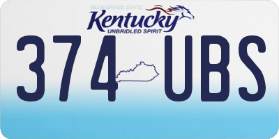 KY license plate 374UBS