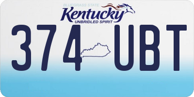 KY license plate 374UBT