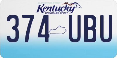 KY license plate 374UBU
