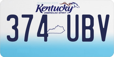 KY license plate 374UBV