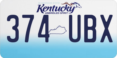 KY license plate 374UBX
