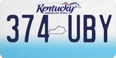 KY license plate 374UBY