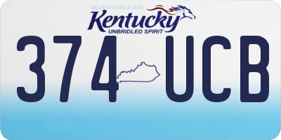 KY license plate 374UCB